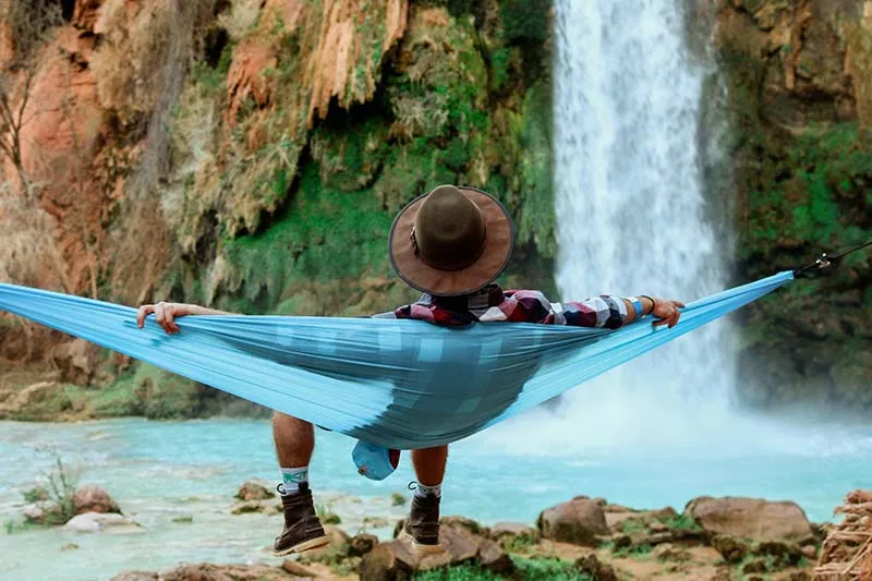 Man in hammock